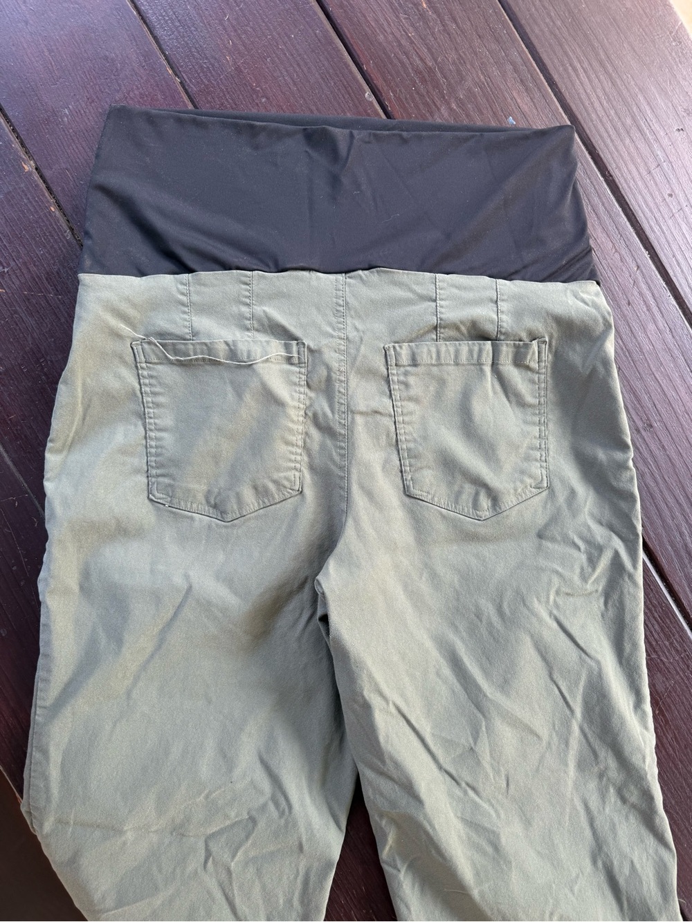 Tribal Olive Green Maternity Pants Size 10 - Picture 5 of 6